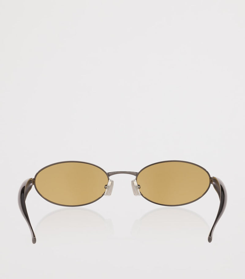 Bottega Veneta Oval Sardine sunglasses metal temples, imported from the UK