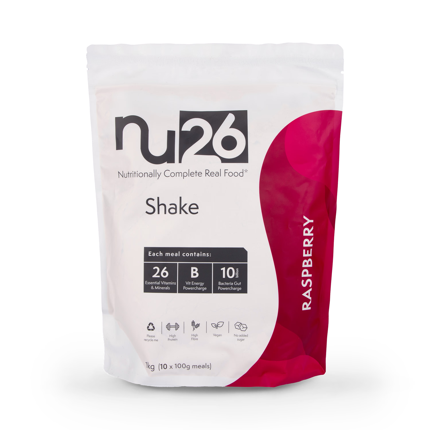 NU26 Nutritionally Complete Real Food Raspberry Shake 1kg