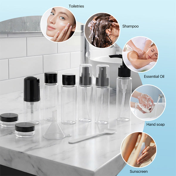 Livingandhome 11 piece travel bottle set, imported from the UK