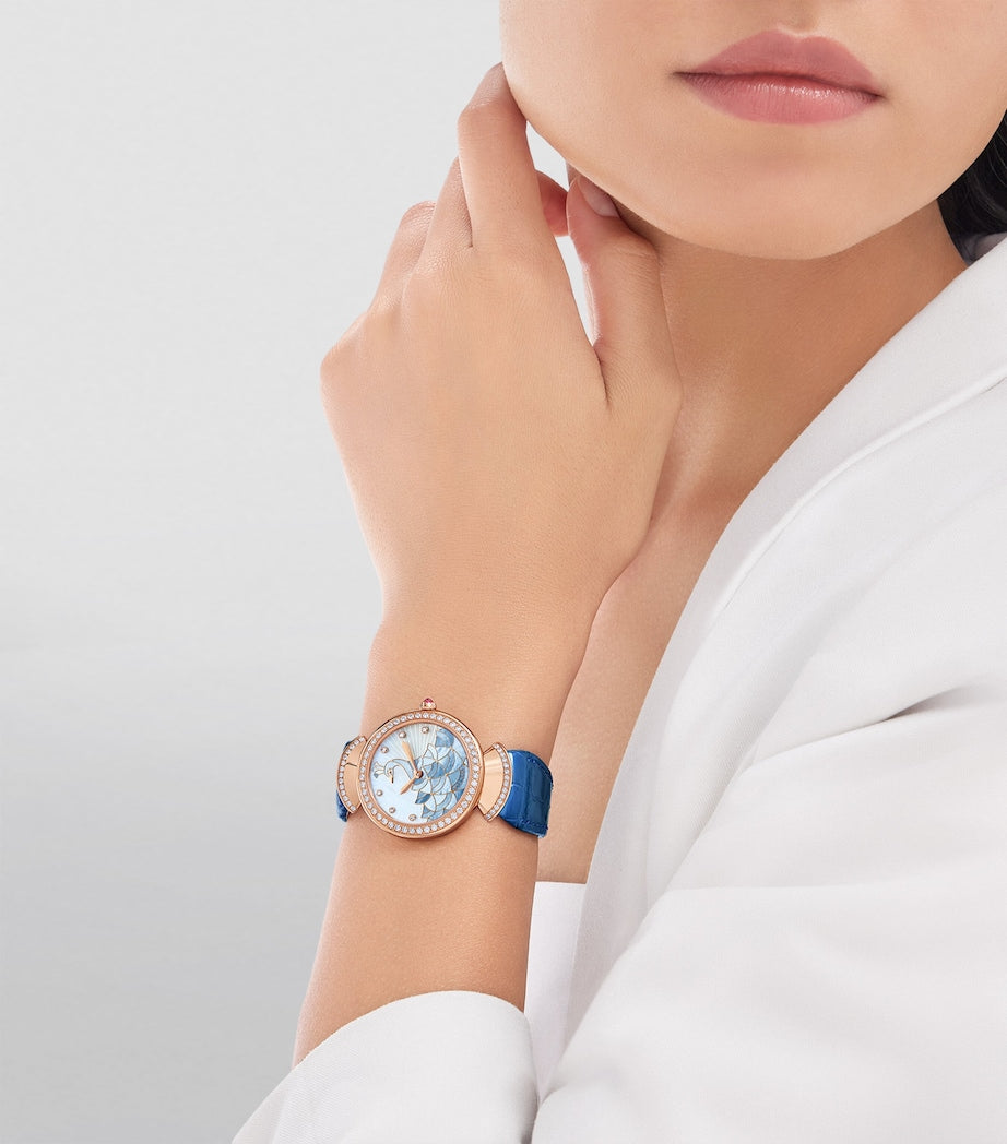 Bvlgari Divas' Dream rose gold diamond watch 33mm - British product
