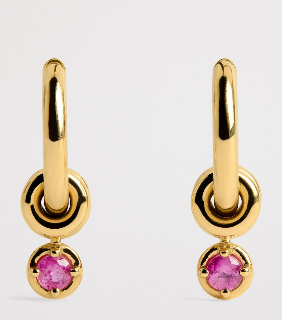 Spinelli Kilcollin Zahra hoop earrings 18kt gold pink sapphire, UK version