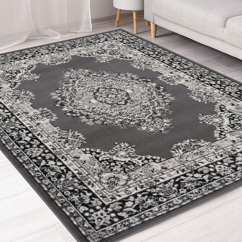 Homemaker Bukhura Traditional Grey  Rug - 200x290cm