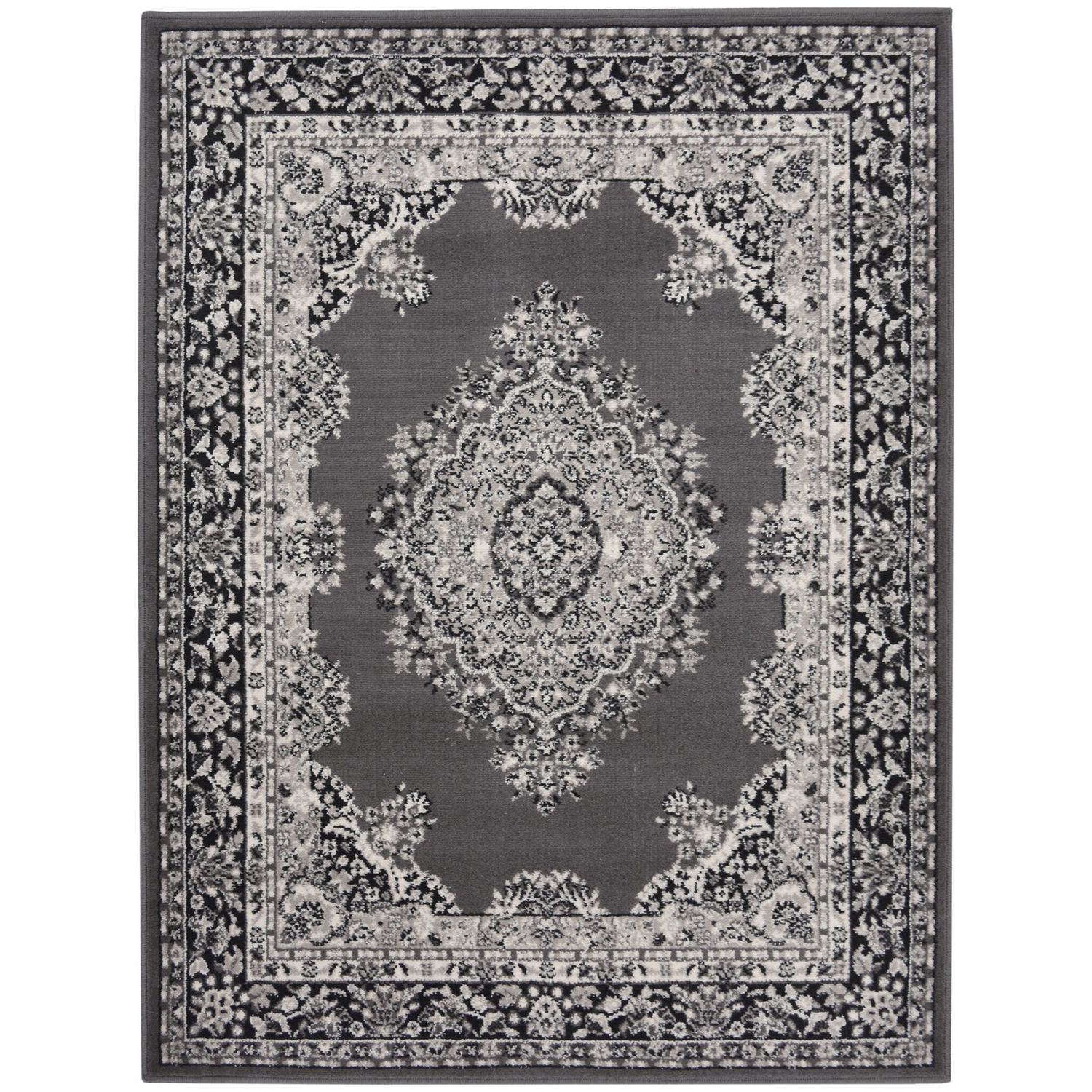 Homemaker Bukhura Traditional Grey  Rug - 200x290cm