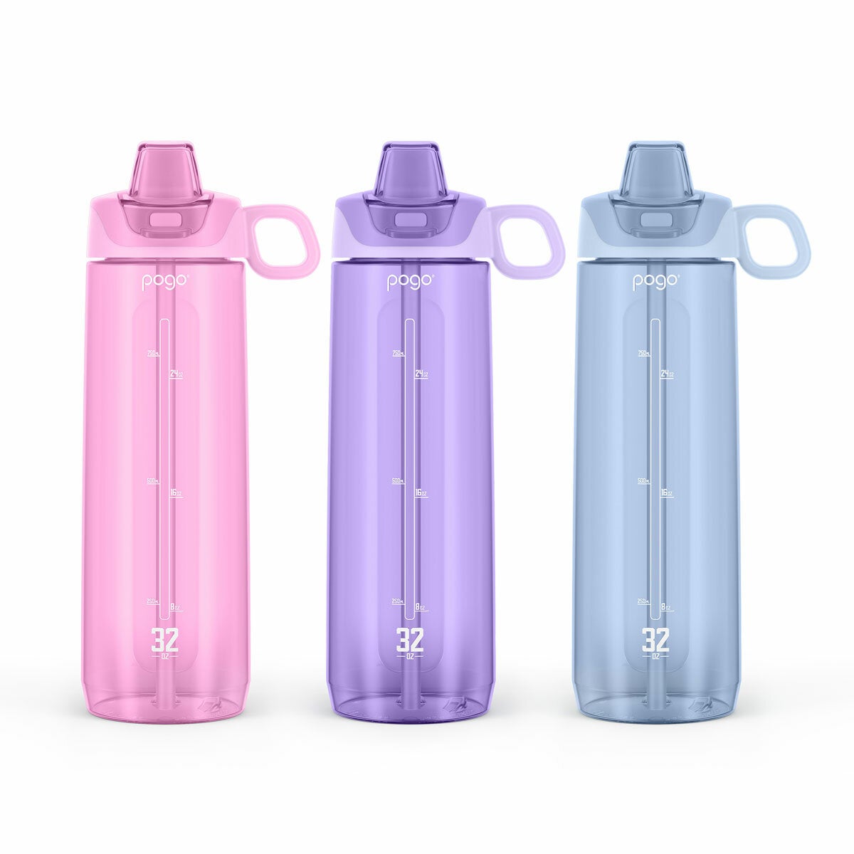 Pogo Tritan Water Bottles 909ml 3 Pack in 2 Colour Sets