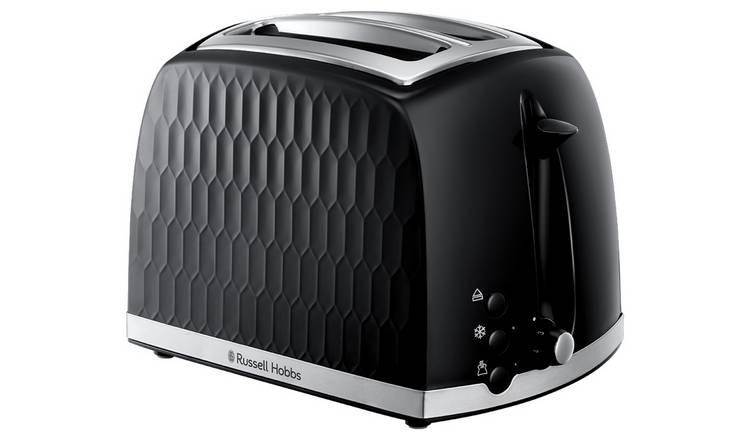 Russell Hobbs Honeycomb 2 Slice Black Plastic Toaster 26061