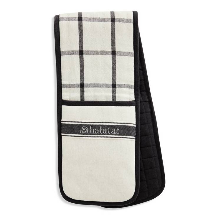 Habitat woven check kitchen textile set in green, UK version