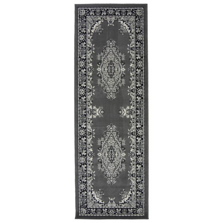Homemaker traditional grey cut pile runner rug 67x200cm, imported from the UK