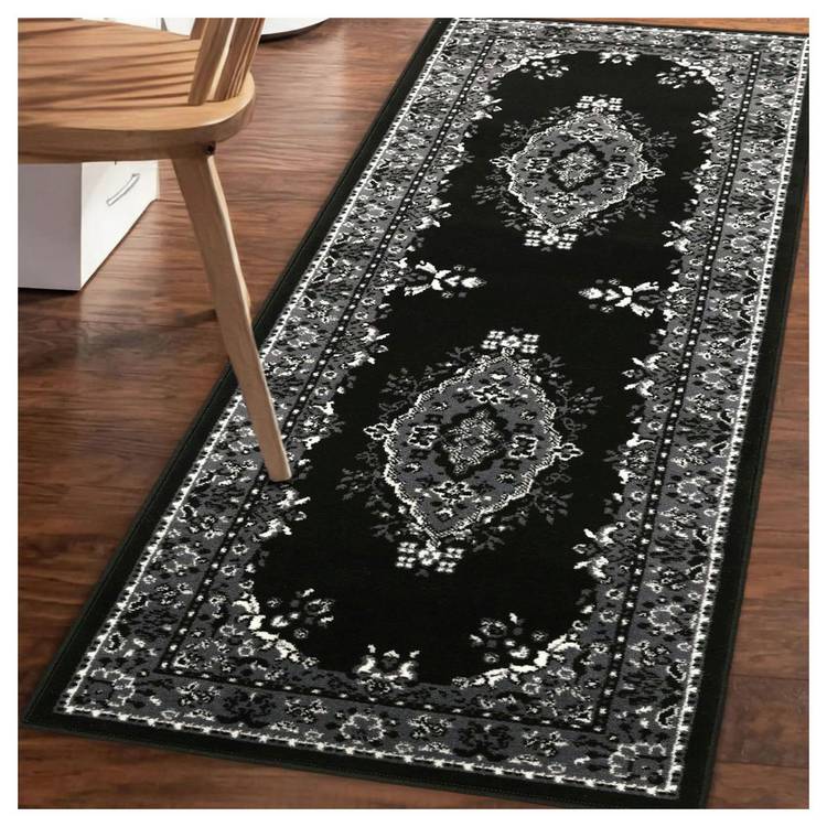 Homemaker traditional black cut pile runner 67x200cm, UK version