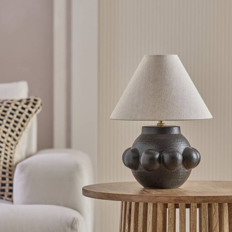 Habitat Eva Bobble ceramic mini table lamp black, British brand