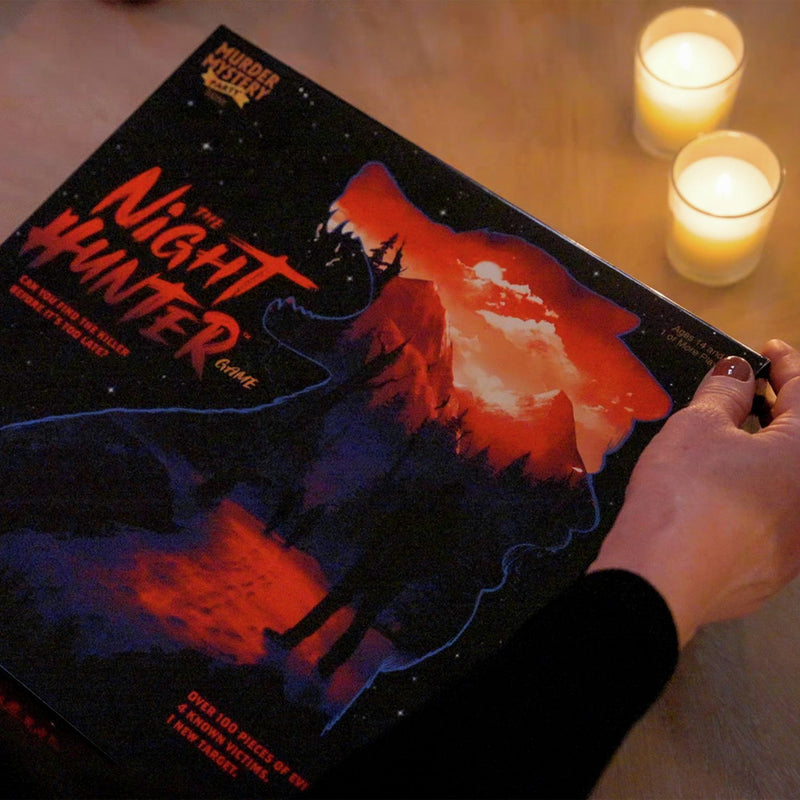 Murder Mystery Party cold case file game The Night Hunter box, UK version
