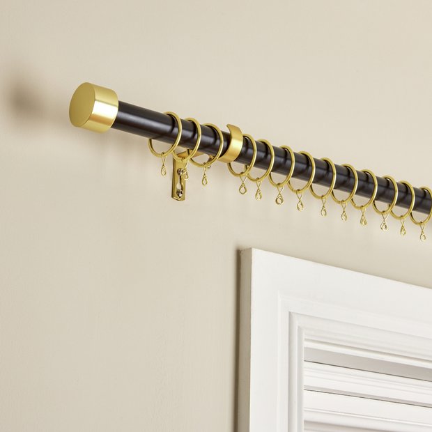 Argos Home black extendable curtain pole 110-300cm (British brand)