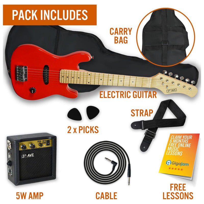 3rd Avenue 1/4 size kids guitar pack red, imported from the UK