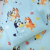 Bluey Celebrate toddler bedding set blue and white - British product