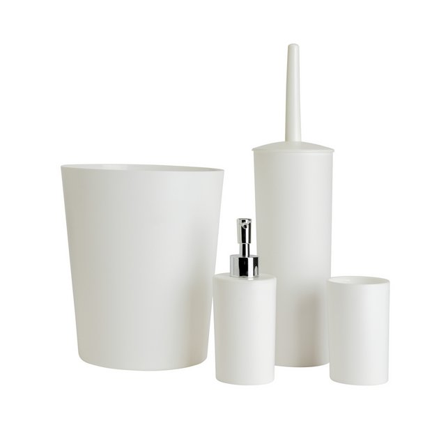 Home Essentials 4 piece bathroom set white (British brand)