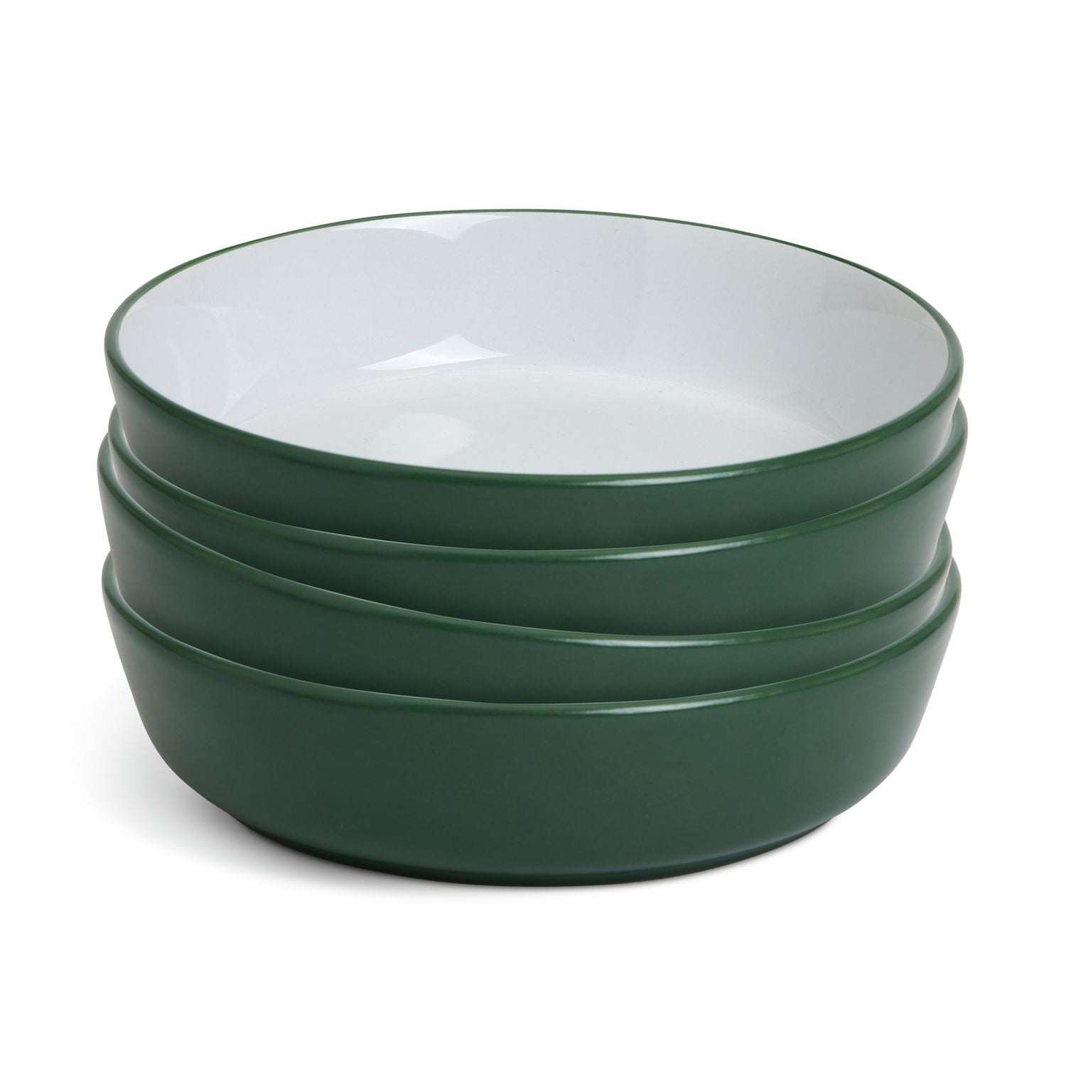 Habitat stoneware pasta bowls two tone green and white set of 4 - British product