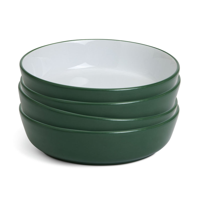 Habitat stoneware pasta bowls two tone green and white set of 4 - British product