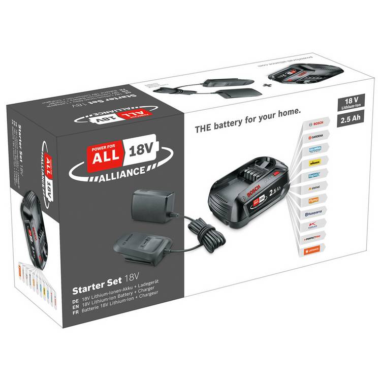 Bosch starter set 18V battery and charger 2.5Ah - British product