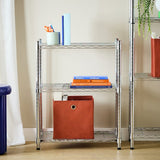 Argos Home metal 3 tier shelving unit chrome, imported from the UK