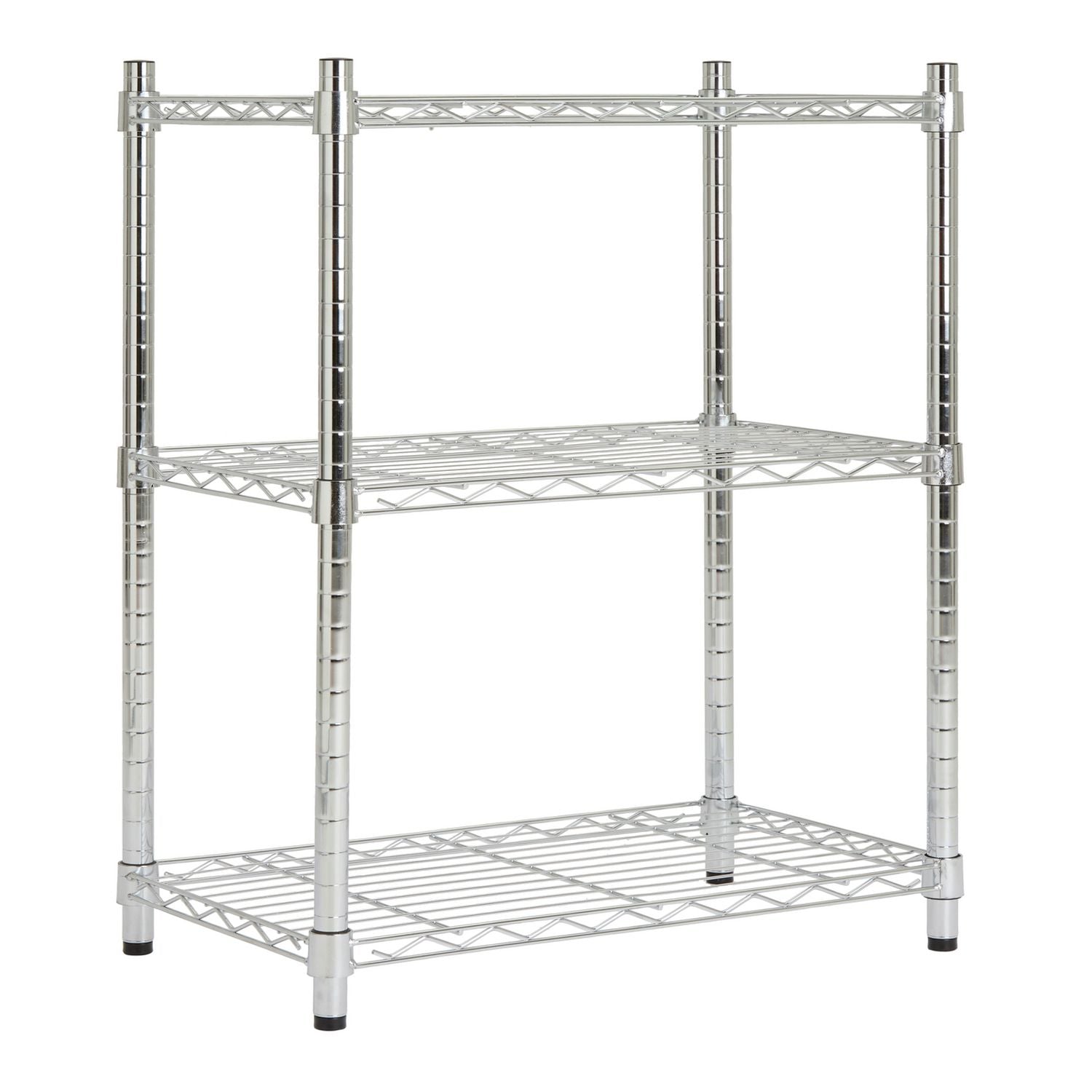 Argos Home metal 3 tier shelving unit chrome, imported from the UK