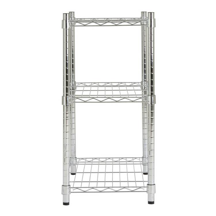Argos Home metal 3 tier shelving unit chrome, imported from the UK