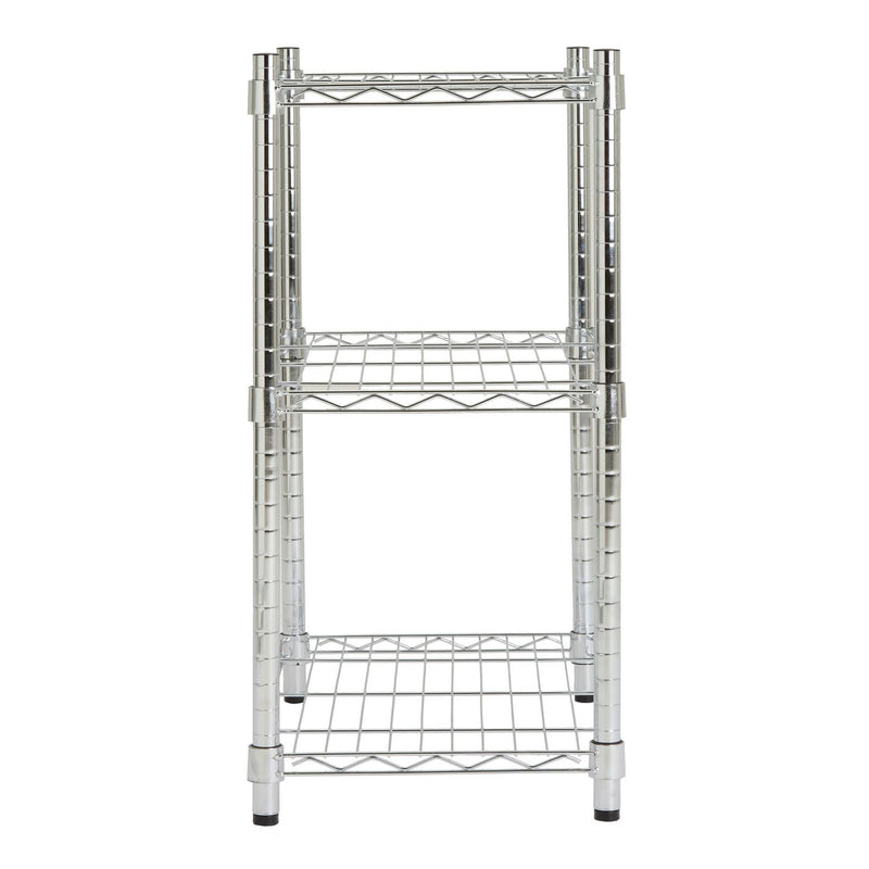 Argos Home metal 3 tier shelving unit chrome, imported from the UK