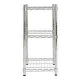 Argos Home metal 3 tier shelving unit chrome, imported from the UK