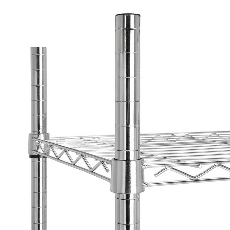 Argos Home metal 3 tier shelving unit chrome, imported from the UK