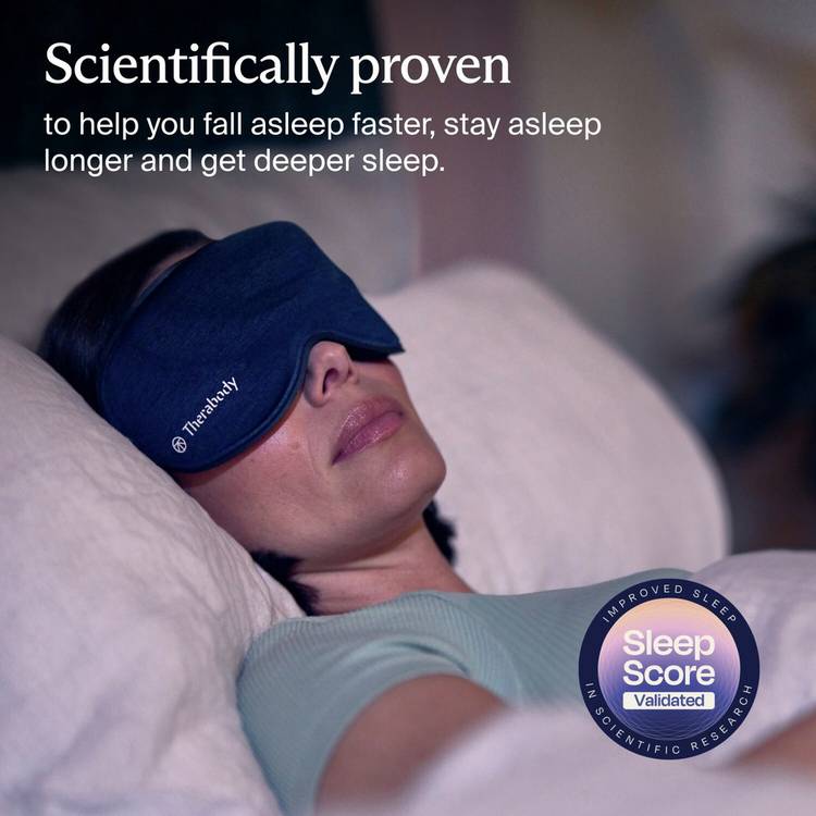 Therabody rechargeable padded sleep mask, imported from the UK