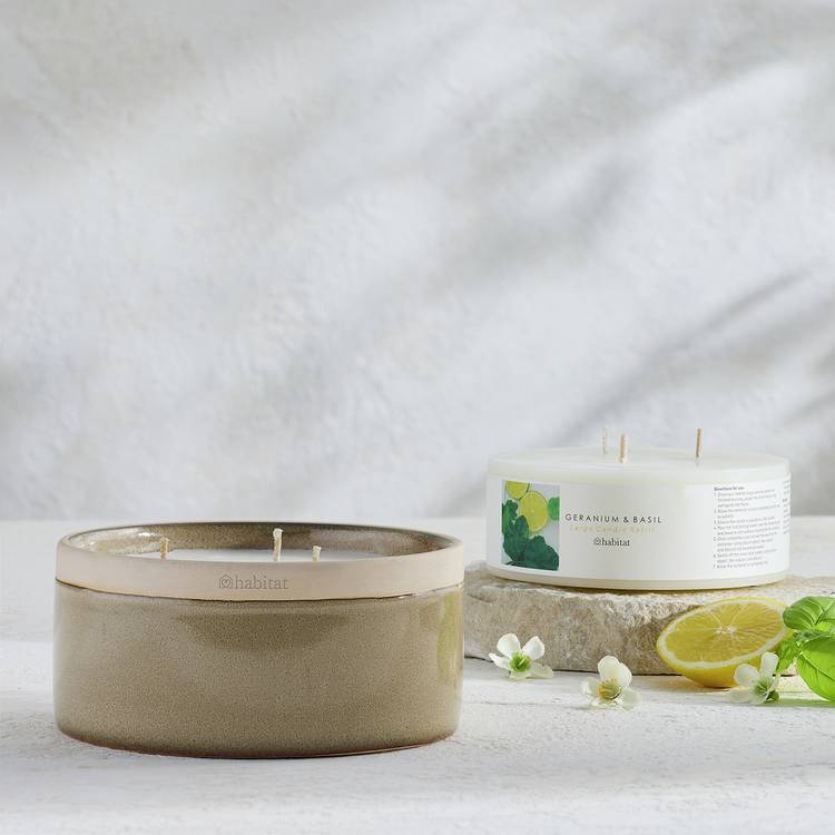 Habitat wax candle refill Geranium and Basil 13cm - British product