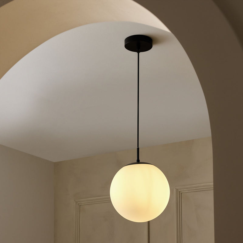 Habitat Boyd glass pendant light black 25cm - British product