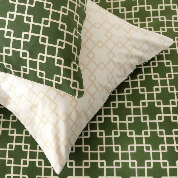 Habitat green single geometric bedding set, UK version