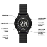 Skechers Rosecrans magnetic band black silicone strap watch (British brand)