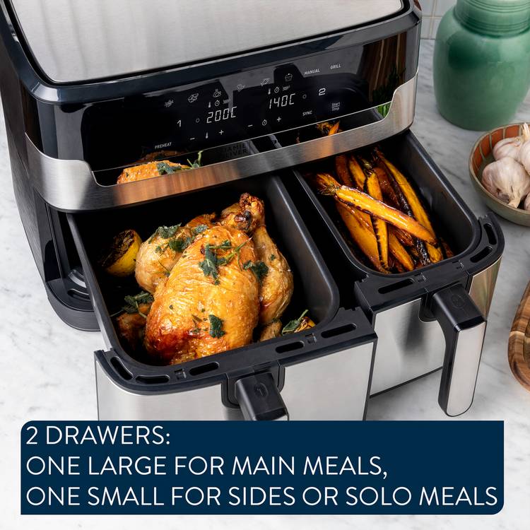 Jamie Oliver air fryer dual drawer 8.3L (British brand)