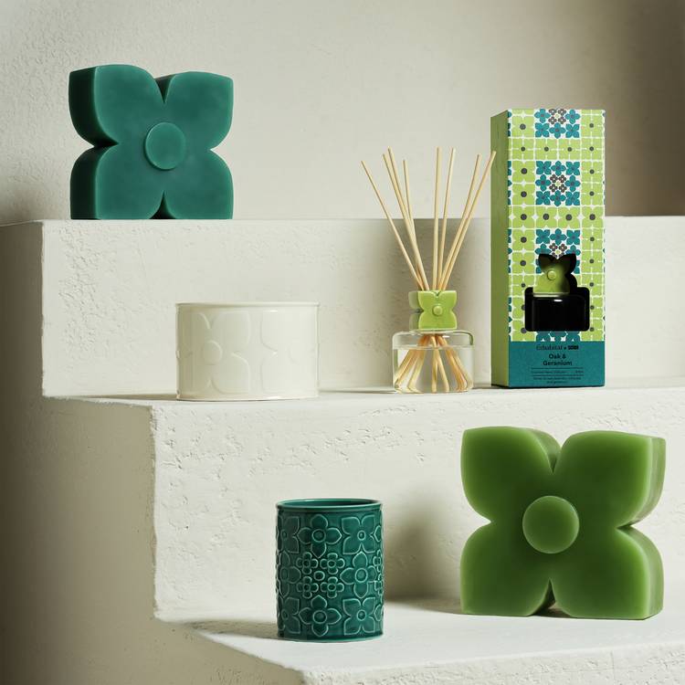 Habitat x Scion candle Oak & Geranium H9 D7cm (British brand)