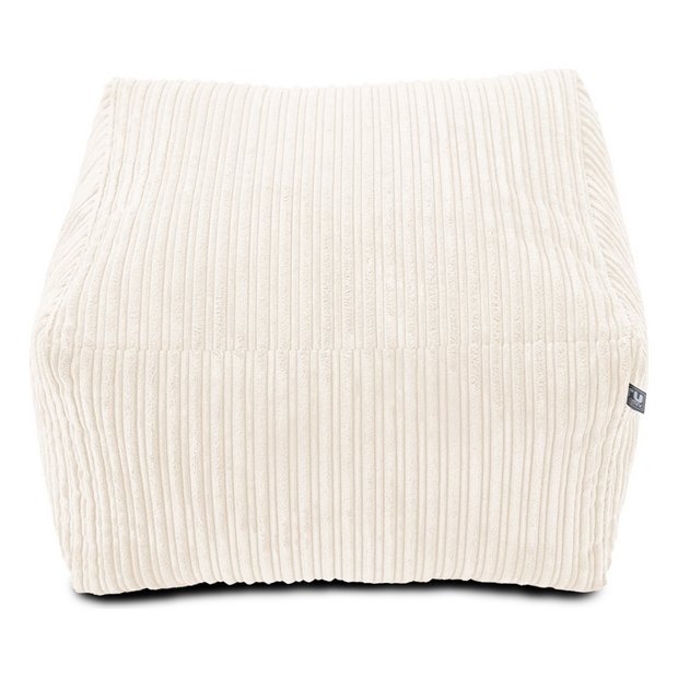 rucomfy ivory jumbo cord footstool, imported from the UK