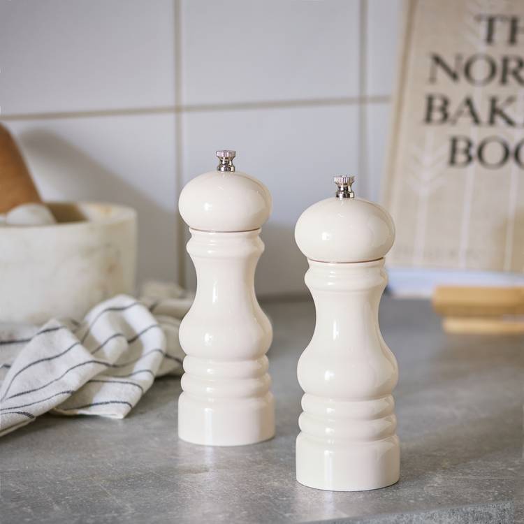 Habitat cream salt and pepper mill set, imported from the UK