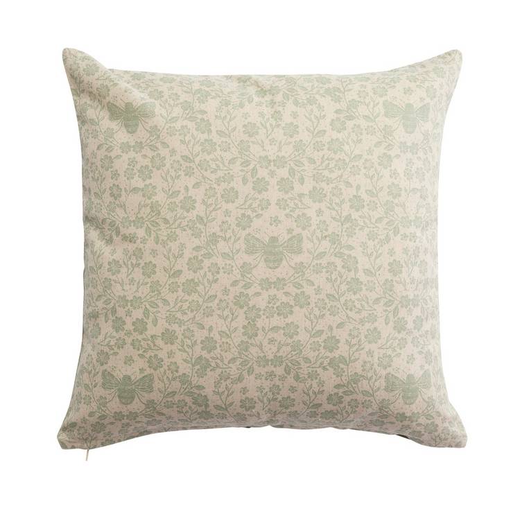 Argos Home cushion cover sage green bee design 43x43cm - British product