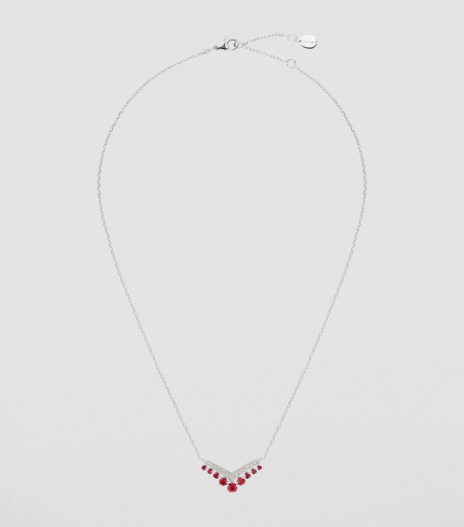 Chaumet Joséphine Aigrette white gold ruby diamond pendant necklace, UK version