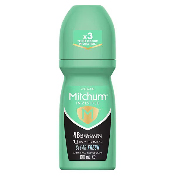 Mitchum invisible clear fresh roll on 100ml, imported from the UK