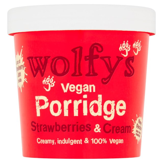 Wolfy's Vegan Strawberries & Cream Porridge   84g GOODS M&S   