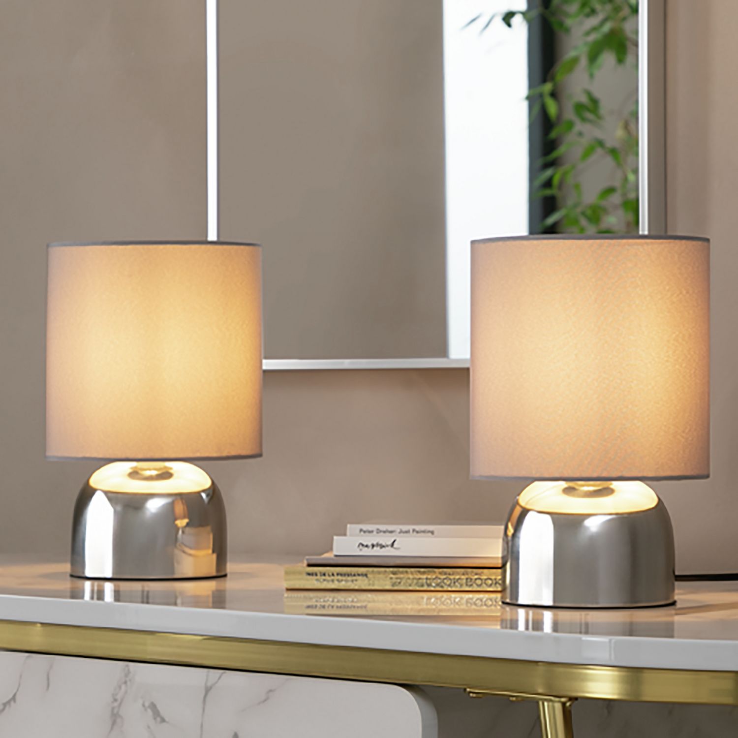 Argos Home touch table lamp pair black 25cm, UK version