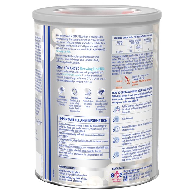 SMA Advanced 3 Growing Up Milk Powder 1-3 Yrs   800g GOODS M&S   