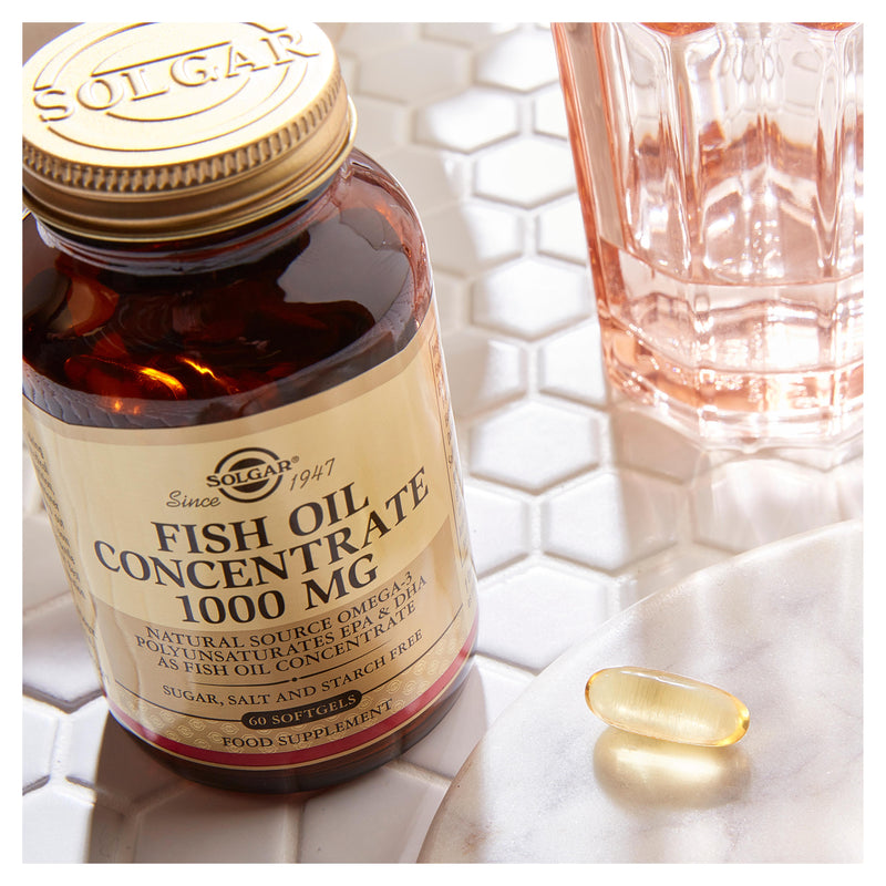 Solgar fish oil concentrate 1000mg softgels, imported from the UK