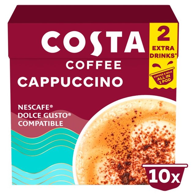 Costa Coffee NESCAFE Dolce Gusto Compatible Signature Blend Cappuccino Pods   10 per pack GOODS M&S   