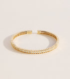 Suzanne Kalan yellow gold baguette diamond inlay bangle, UK version