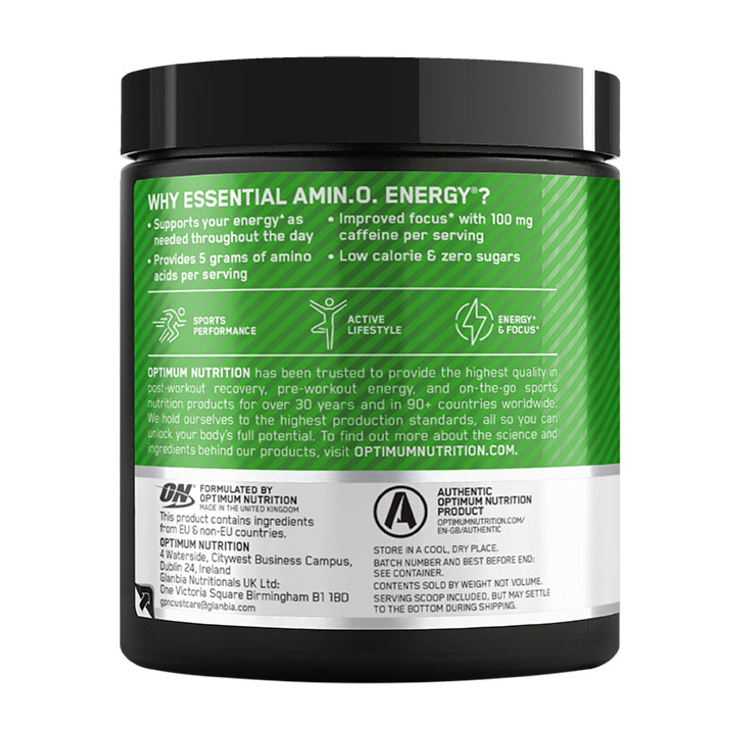 Optimum Nutrition amino energy citron vert 270g, version UK