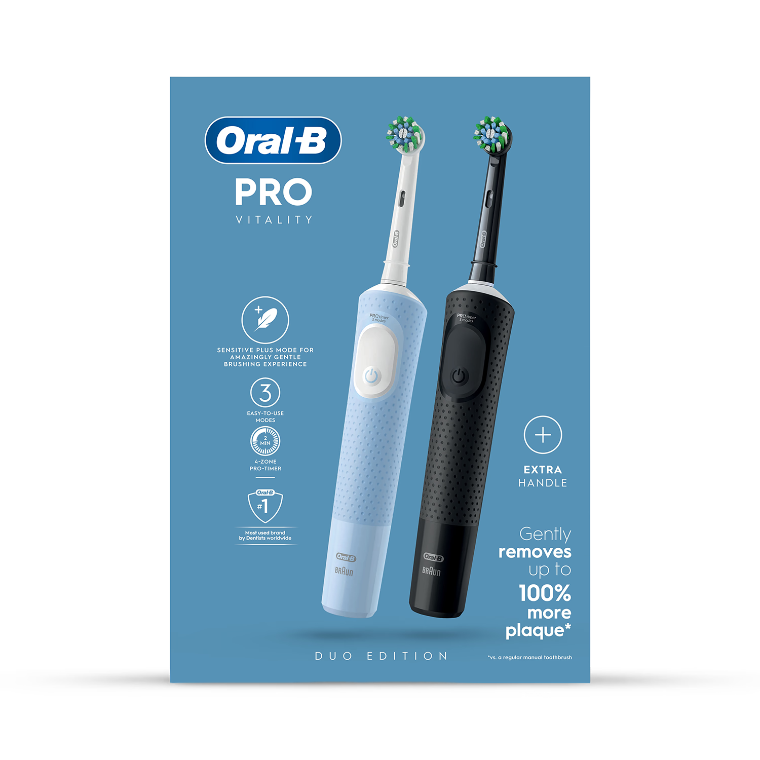 Oral-B Pro Vitality black and blue electric toothbrush (British brand)