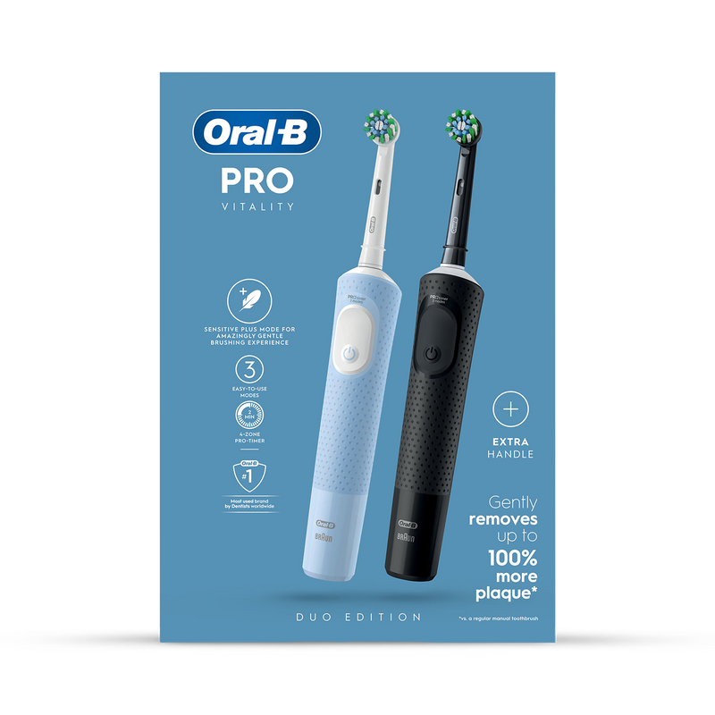 Oral-B Pro Vitality black and blue electric toothbrush (British brand)