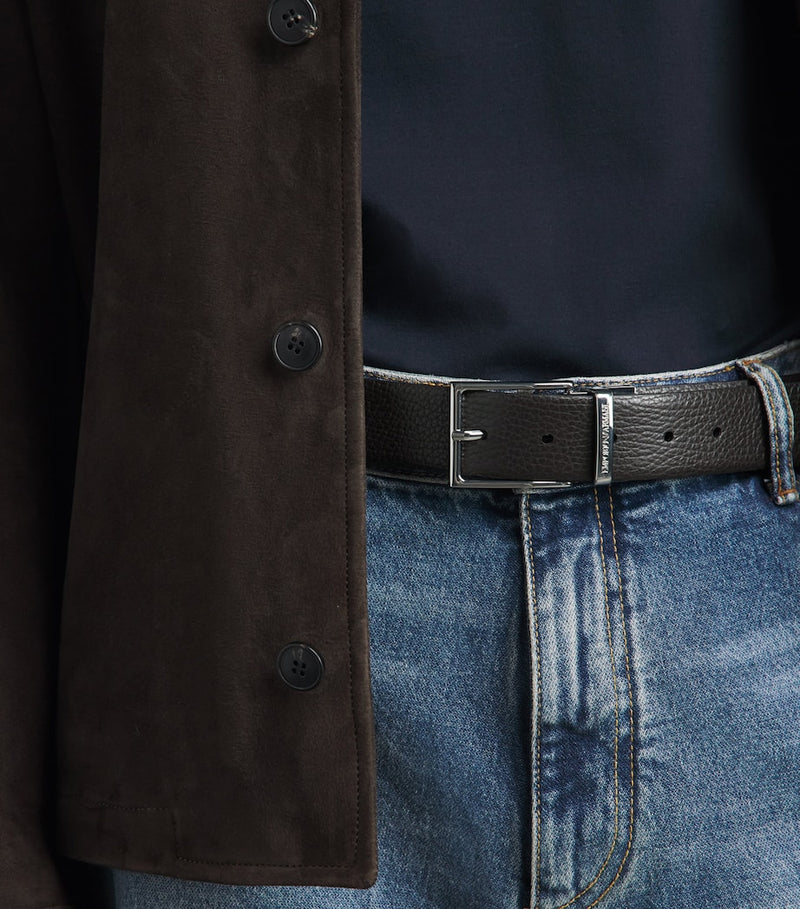 Emporio Armani grained leather belt 3cm (British brand)