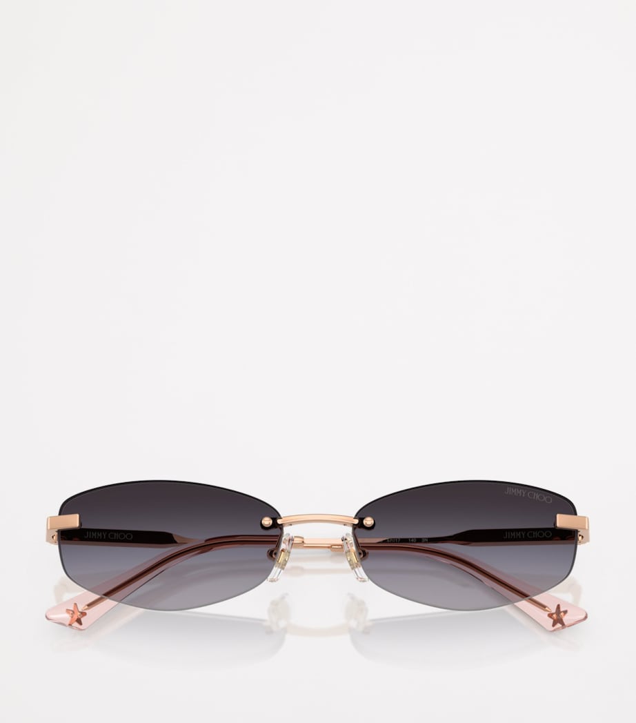 Jimmy Choo metal frame wire oval sunglasses - British product